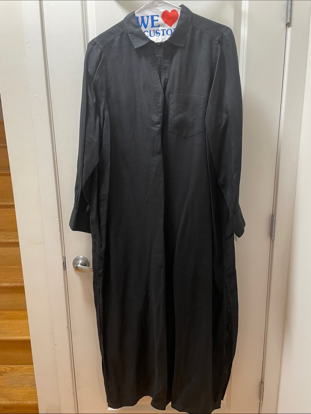 J. Crew Black Maxi Shirt Dress